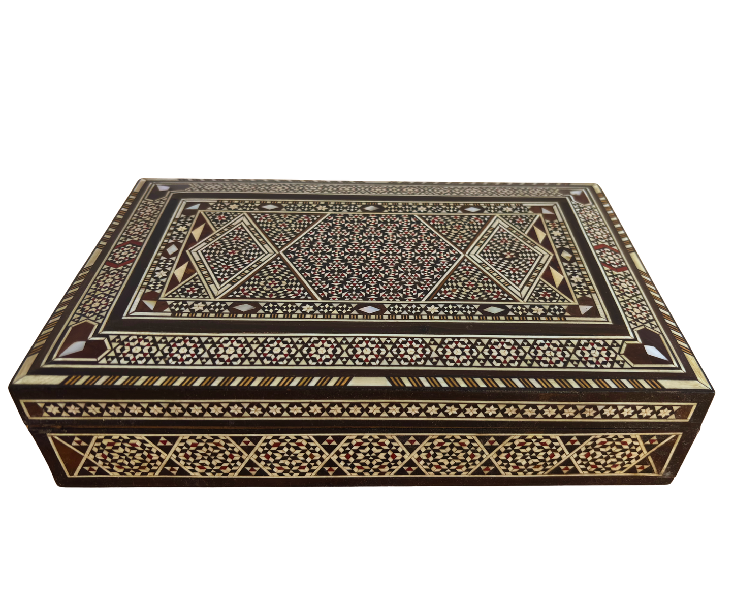 Boîte Damasquinée Vintage 1970 – Trésor en Bois Fait Main