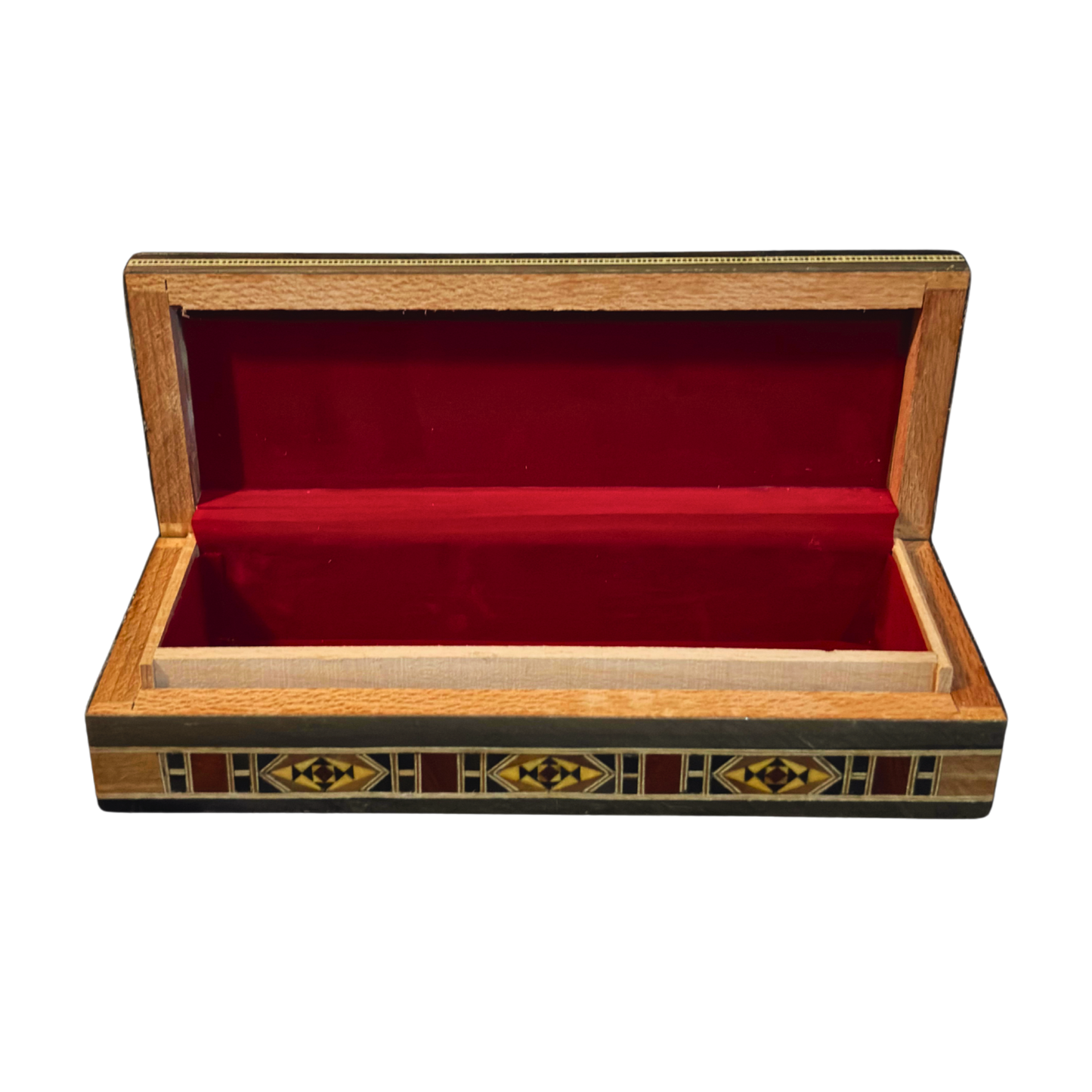 Damaszener Schmuck-, Stift- & Rosenkranzbox – Handgefertigt mit Perlmutt