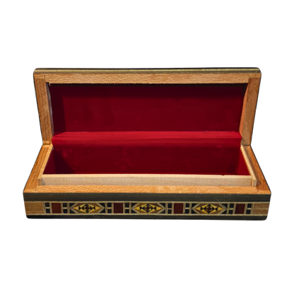 Damaszener Schmuck-, Stift- & Rosenkranzbox – Handgefertigt mit Perlmutt