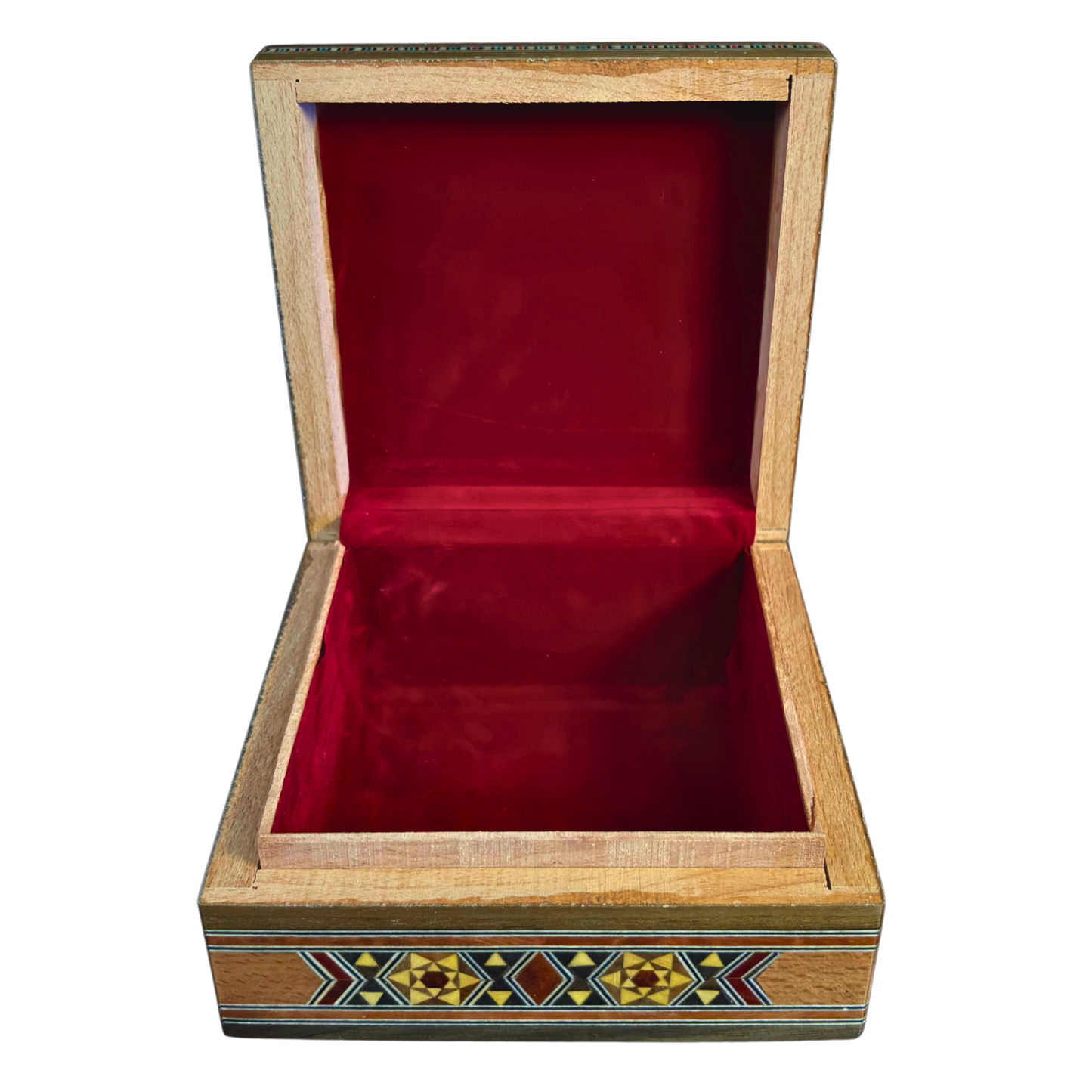 Elegant Damascene Mosaic Box – Mother of Pearl & Velvet