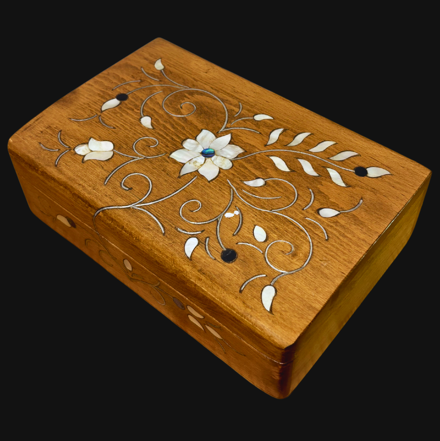 Handcrafted Damascene Luxury Box – Mother of Pearl & Velvet Elegance