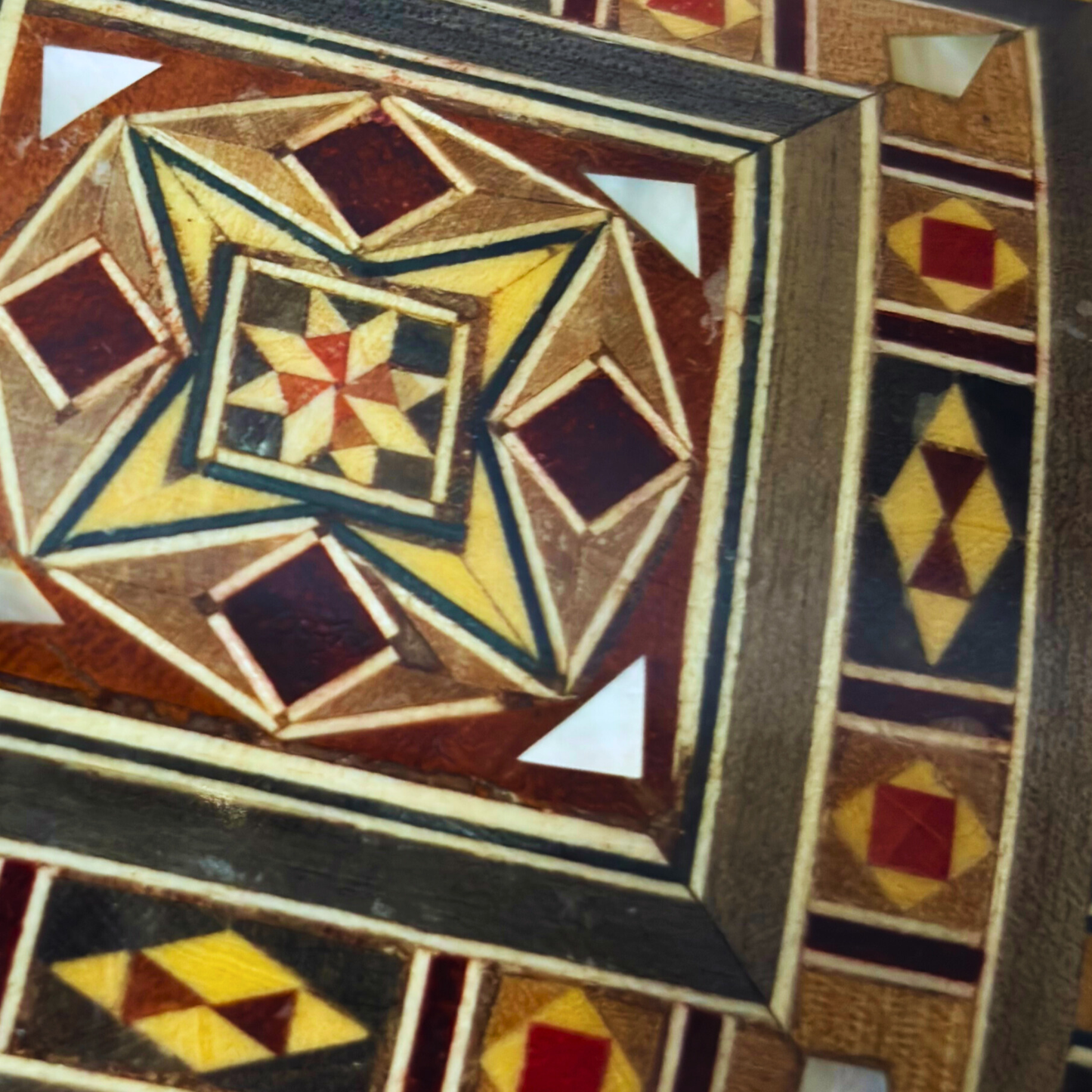 Handcrafted Mosaic Box – Traditional Damascus Art & Velvet Interior