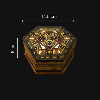 Handcrafted Mosaic Box – Traditional Damascus Art & Velvet Interior