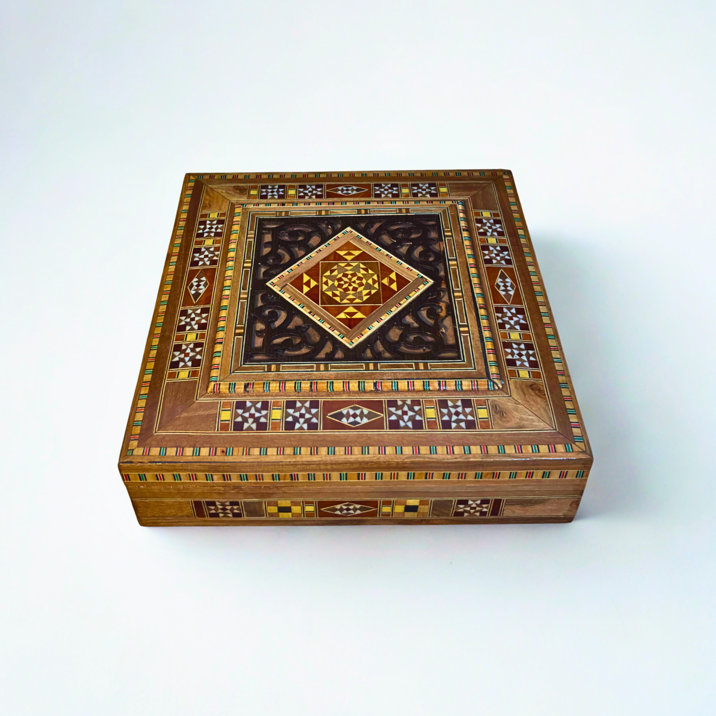 Damascene Mosaic Jewelry & Keepsake Chest – Velvet-Lined Elegance
