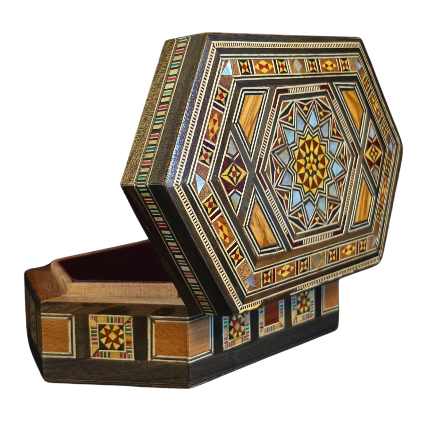 Refined Damascene Mosaic Box – Mother of Pearl & Velvet