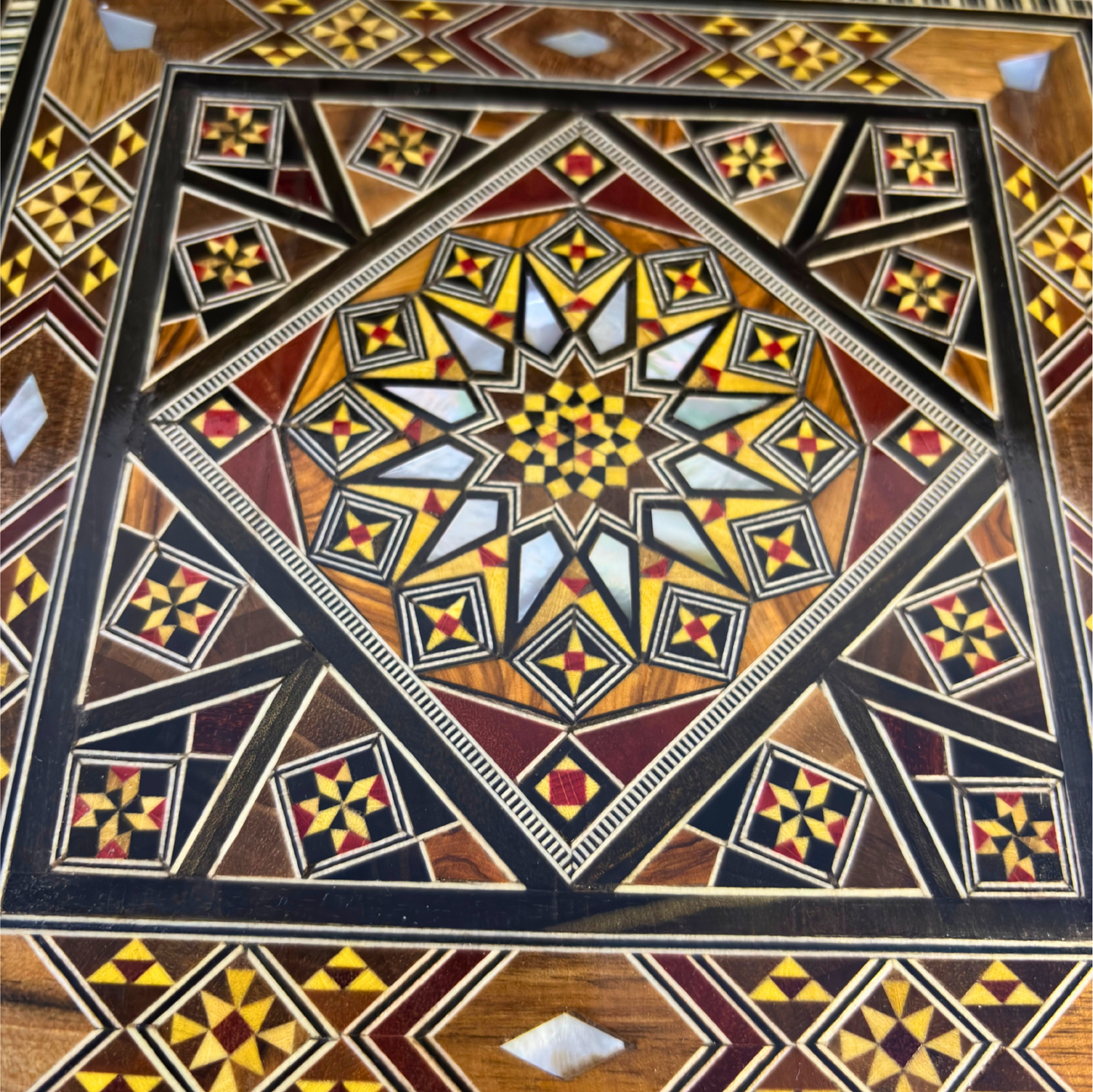 Handcrafted Damascene Mosaic Box – Timeless Elegance & Velvet