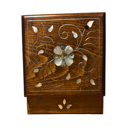 Handcrafted Damascene Luxury Box – Mother of Pearl & Velvet Elegance