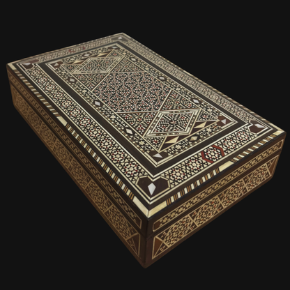 Boîte Damasquinée Vintage 1970 – Trésor en Bois Fait Main