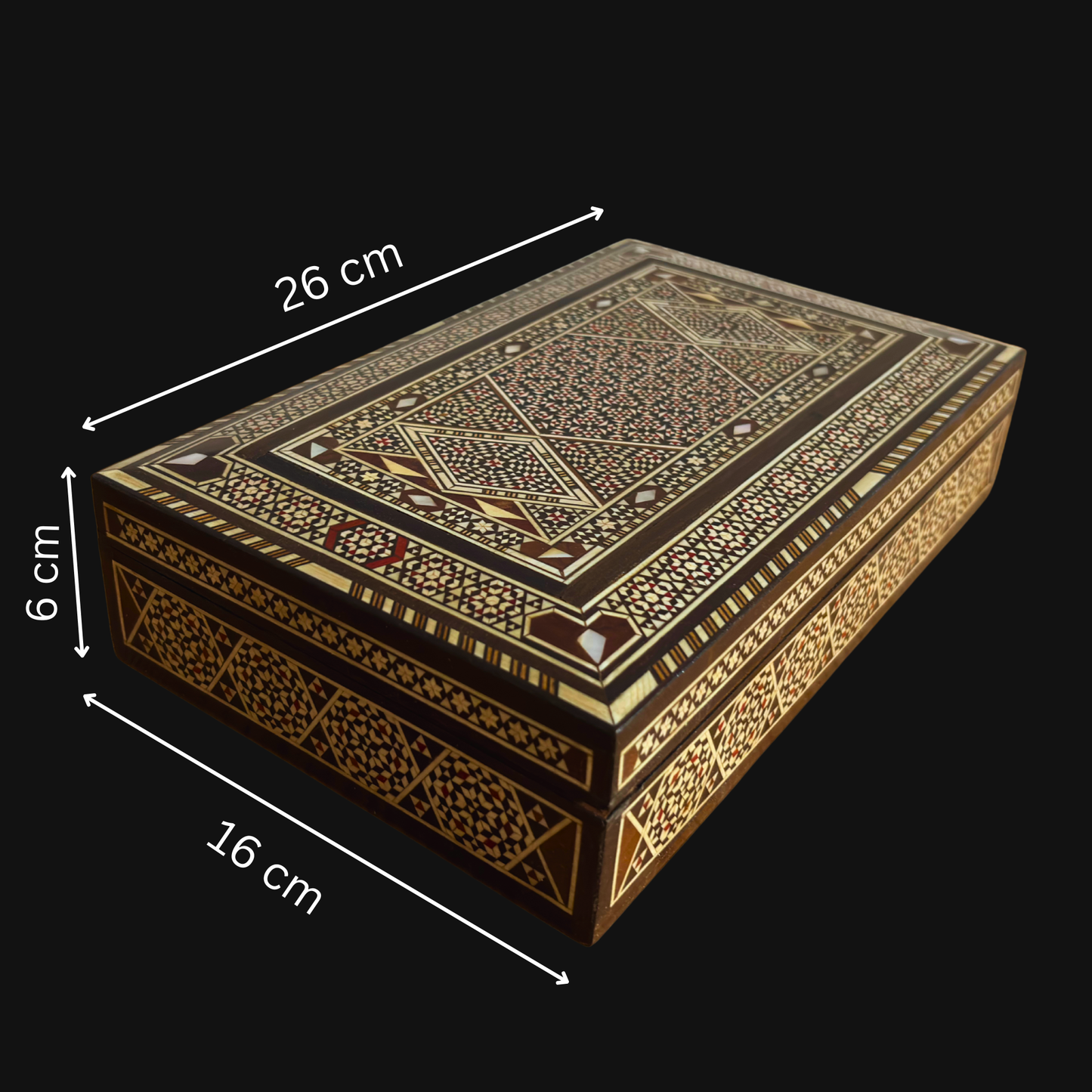 Boîte Damasquinée Vintage 1970 – Trésor en Bois Fait Main