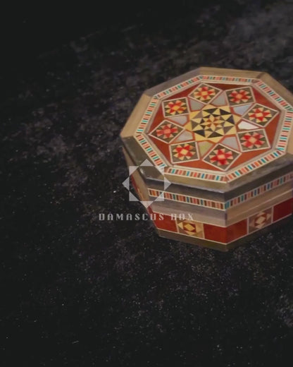 Boîte à Bijoux Damasquinée – Fait Main avec Nacre